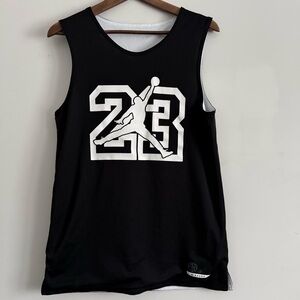 Air Jordan 23 Jersey Mens Small Jesus Shuttlesworth 34 Black White Reversible
